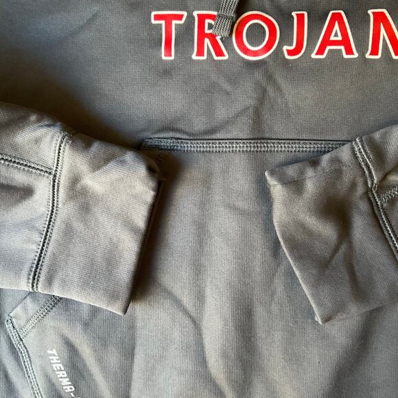 Nike Therma-fit Women Sweatshirt size S Hoodie Hand Warmer Gray Lincoln Trojans - Picture 9 of 10